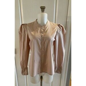 Nation LTD Tallulah Size Small Button Down Blouse‎ Puff Shoulder Light Rose Pink